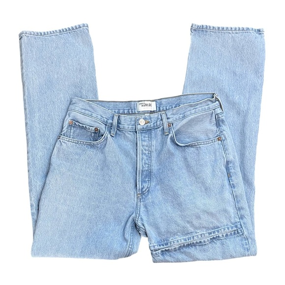AGOLDE Lana Slice Mid Rise Relaxed Straight Leg Blue Denim Jeans Size 29 - Picture 6 of 13